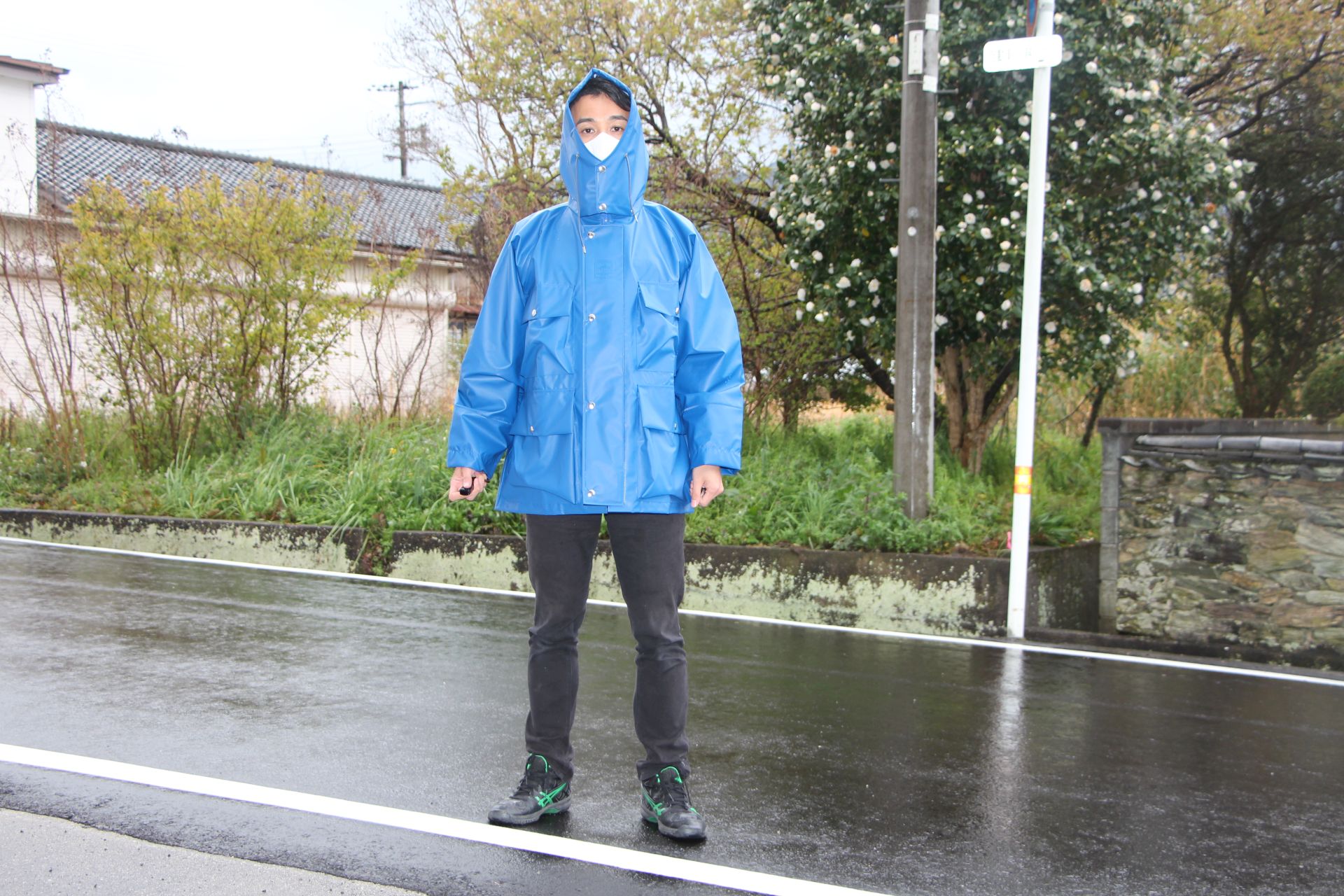 EFILEVOL エフィレボル Ozaki Sangyo Rain Coat 青-